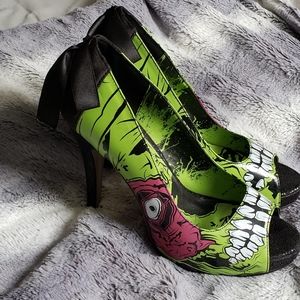 Zombie peep toe heels